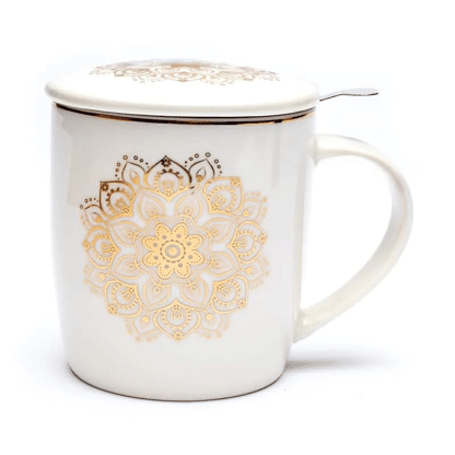 Mug Avec Infuseur à Thé - Mandala Blanc